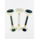 Rolo Pedra de Jade + Placa Gua Sha Massagem Facial Anti Ruga Rolinho Jade