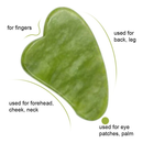 Rolo Pedra de Jade + Placa Gua Sha Massagem Facial Anti Ruga Rolinho Jade