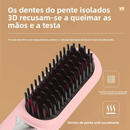 Escova Alisadora Sem Fio Recarregável 2 em 1 com Íons Negativos Portátil